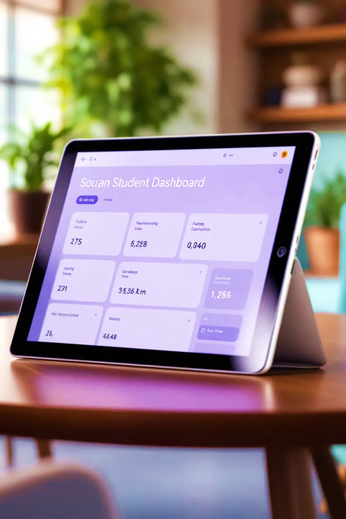 Tablet dashboard visual for school ERP role views